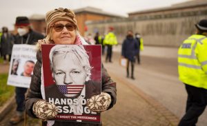 Demonstration für die Freilassung von Julian Assange vor dem Belmarsh Gefängnis im Januar 2022